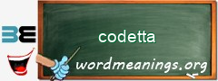 WordMeaning blackboard for codetta